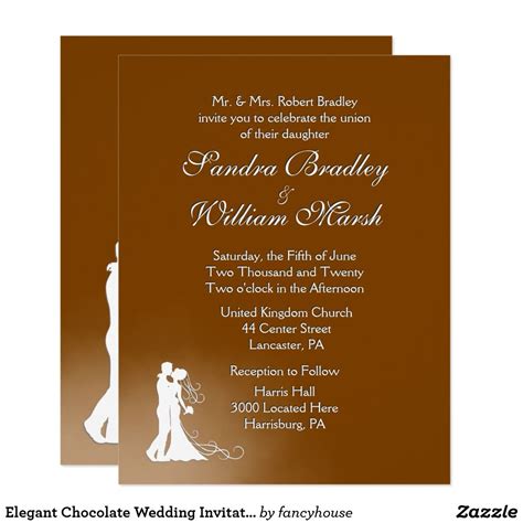 Chocolate wedding invitation template with luxurious design