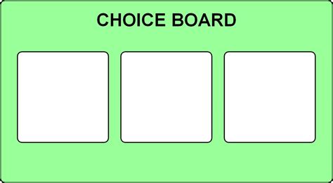 choice board templates for teachers