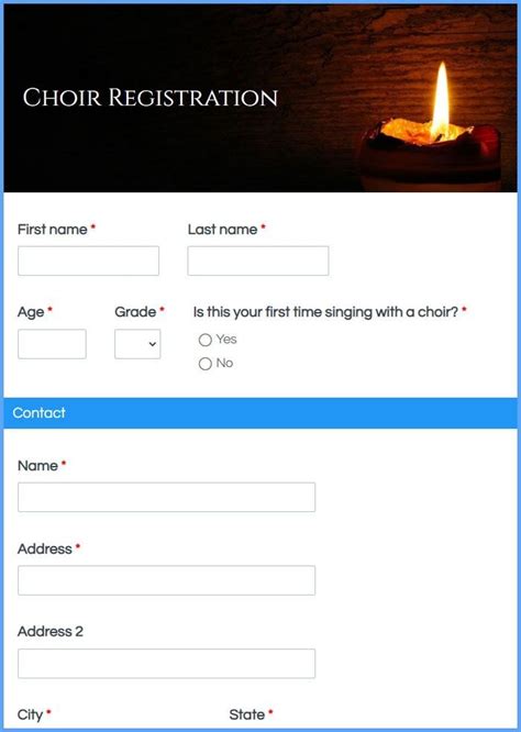 Choir Registration Form Template 7