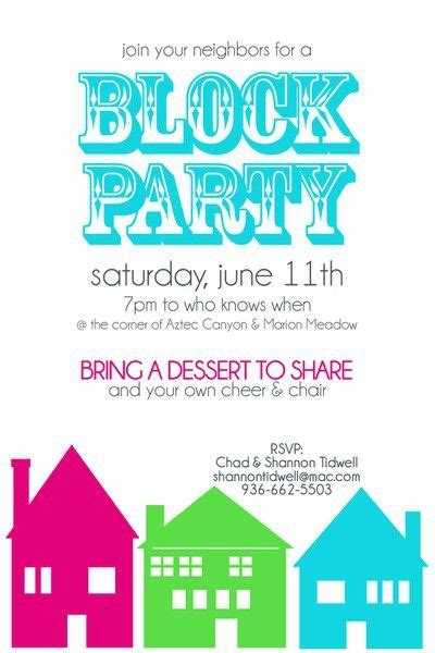 Choosing Block Party Invitation Template