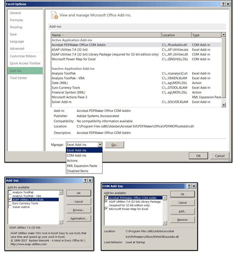 Choosing Excel Add-In