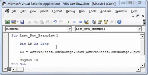 Choosing Last Row Method