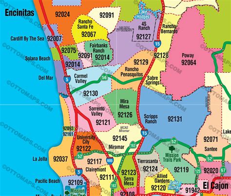 Choosing San Diego Zip Code Map