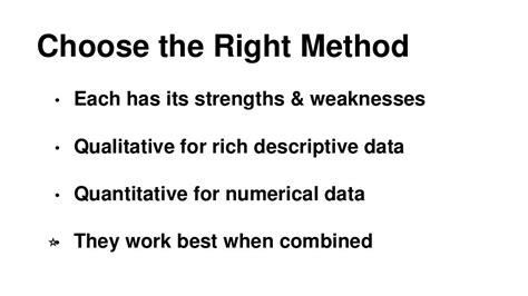 Choosing the Right Method