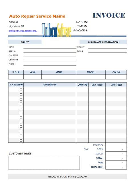 Choosing the right repair invoice template depends on your business needs, the type of services you offer, and your personal preferences.