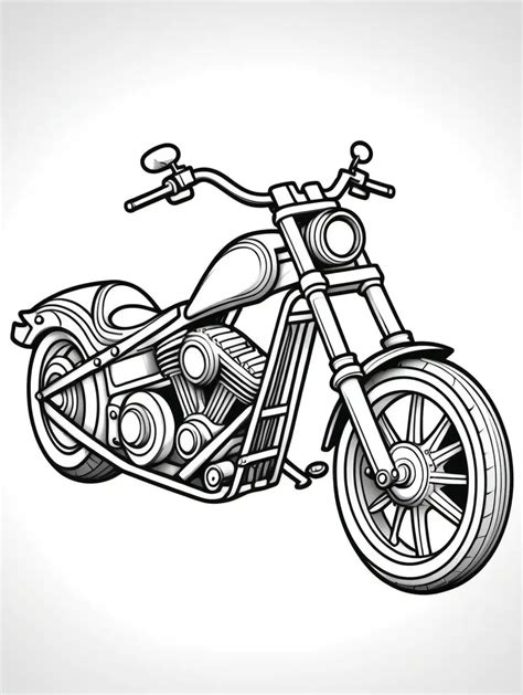 Chopper Motorcycle Coloring Page