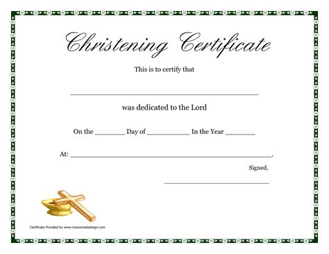 Christening Certificate Template Ideas