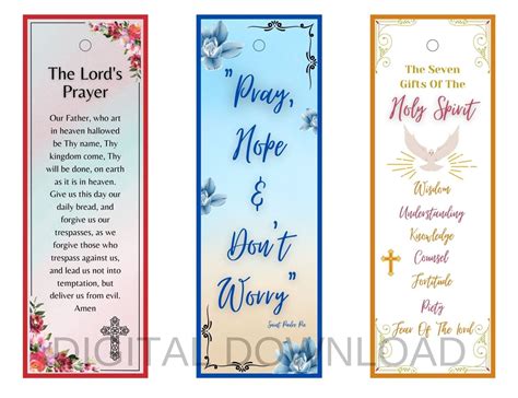 Christian Bookmarks with Prayer