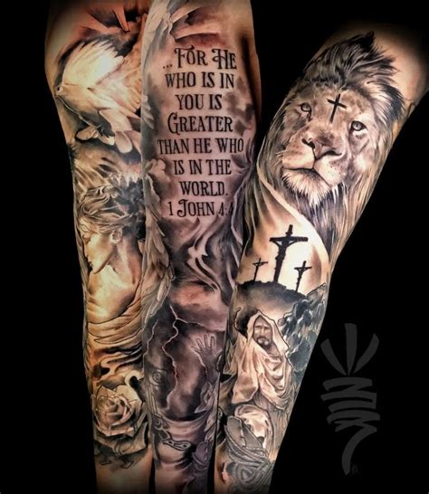 Christian forearm sleeve tattoos designs