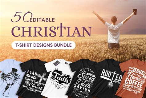 Christian t-shirt design templates with inspirational quotes