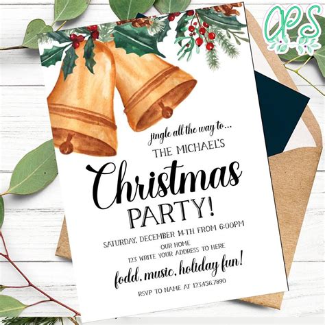 Christmas Bell Invitation