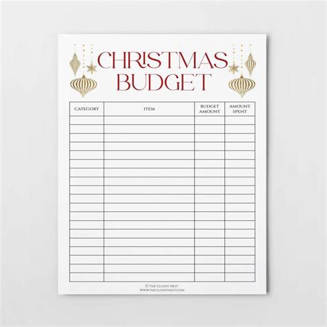 Christmas Budget Template