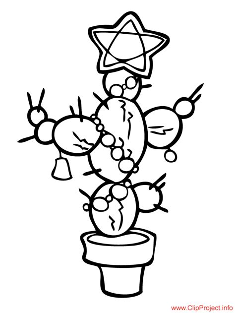 Christmas cactus coloring page