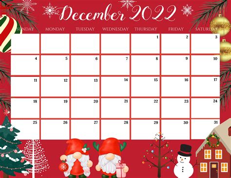 Christmas Calendar Template