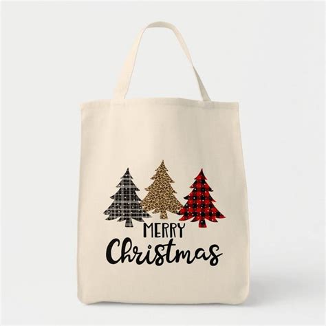 Christmas canvas tote bag with festive designs