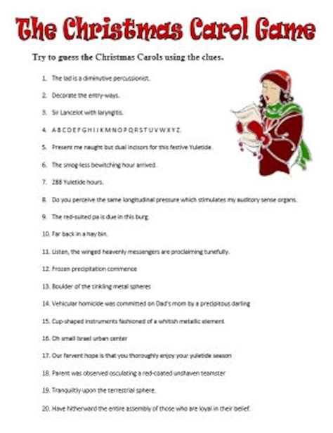 Christmas carol logic game