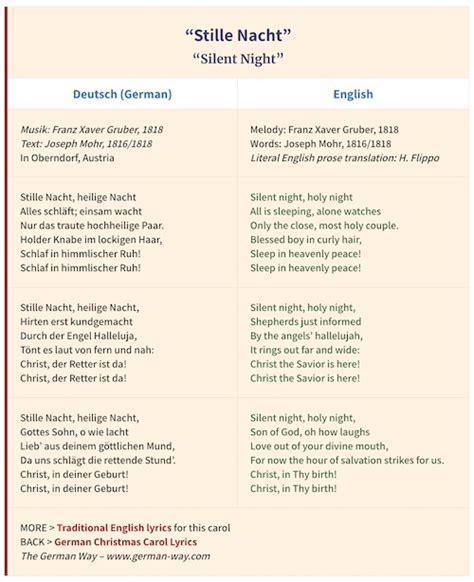 Christmas carol lyrics in German