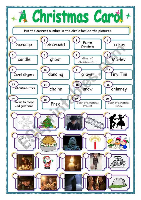 Christmas Carol Printables Resources