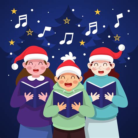 A group of people singing Christmas carols