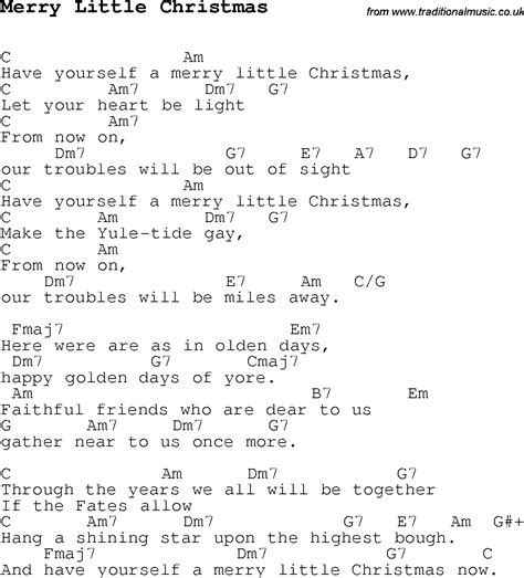 A printable version of Christmas carols lyrics and chords