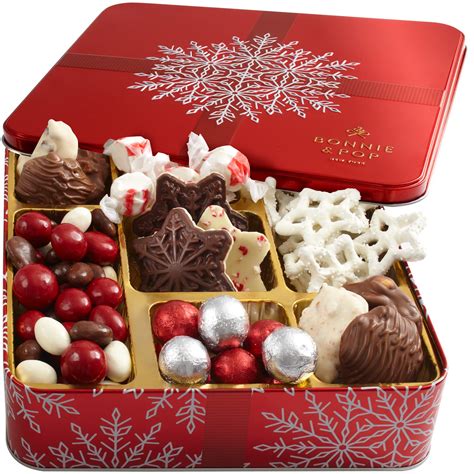 A beautifully decorated Christmas chocolate box