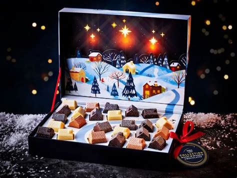 A beautifully decorated Christmas chocolate box