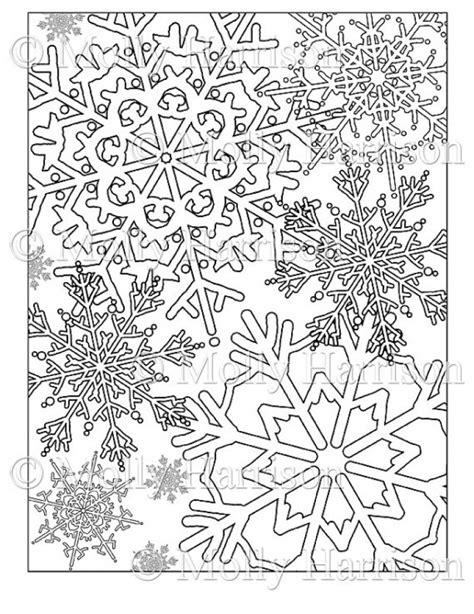 Snowflakes Christmas coloring page for adults