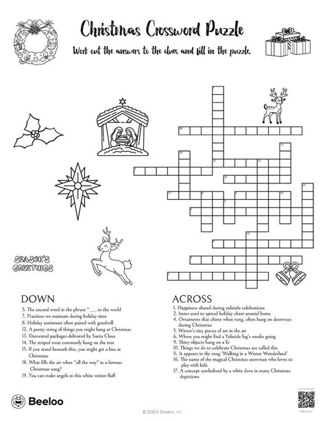 Christmas Crossword Puzzle Example