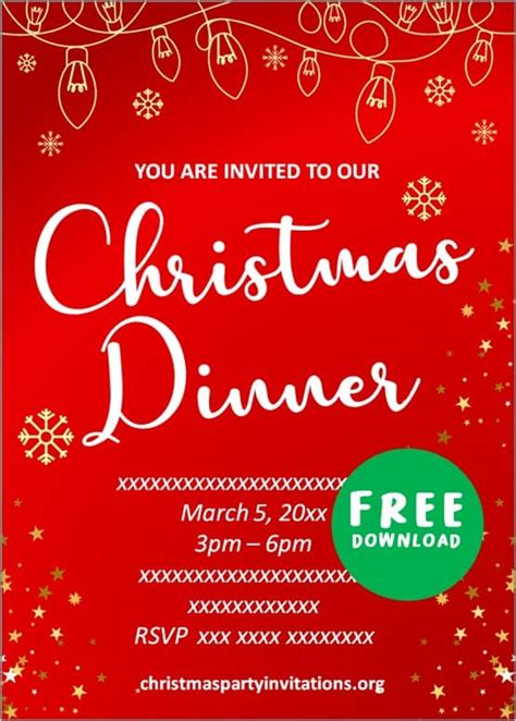 Christmas dinner invitation template with modern design