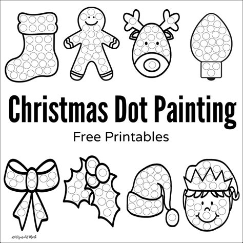 Free Christmas Dot Painting Templates