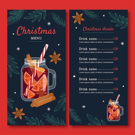 Christmas Drink Menu Templates