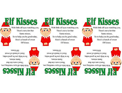 Christmas Elf Kisses Printable