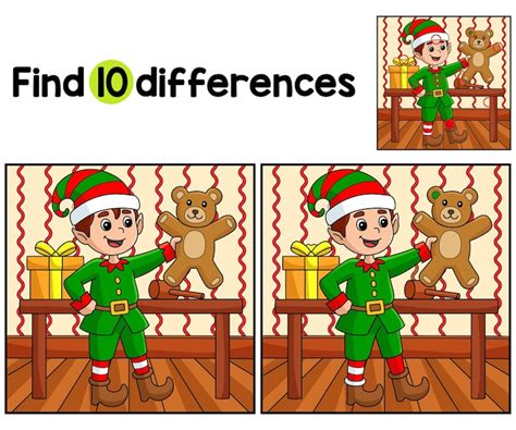 Christmas Elf Spot the Difference