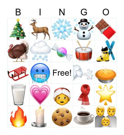 Christmas Emoji Bingo