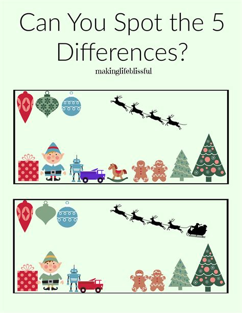 Christmas Emoji Spot the Difference