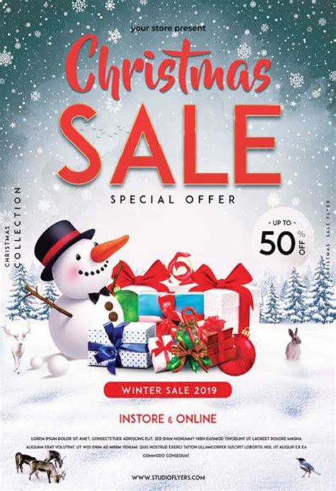 Holiday Sales Christmas Flyer Template