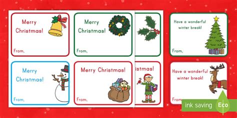 Printable Christmas gift card templates