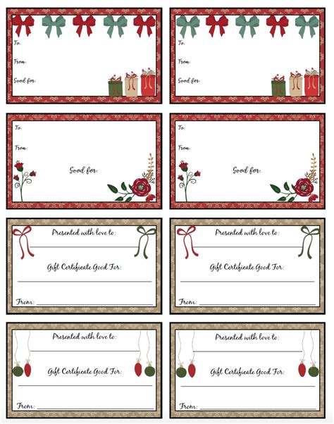 Christmas Gift Certificate Designs