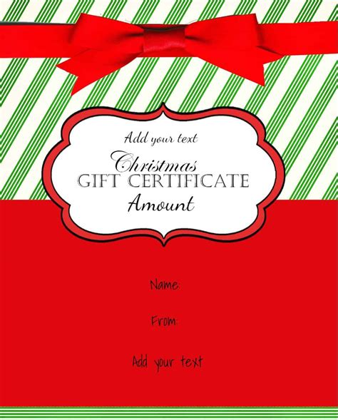 Christmas Gift Certificate Ideas