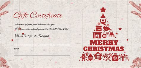 Christmas Gift Certificate Template Design