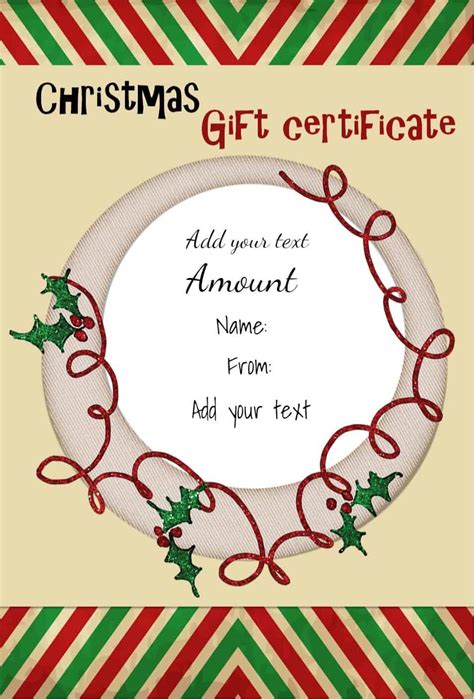 Christmas Gift Certificate Template with Border