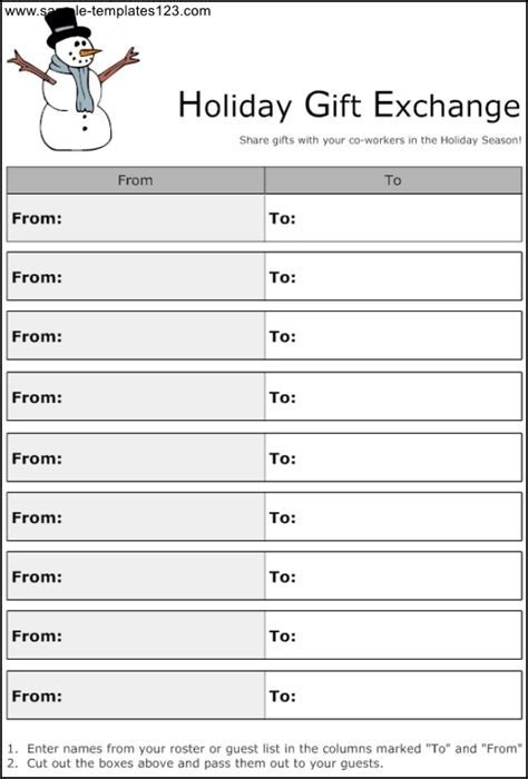 Christmas Gift Exchange Template