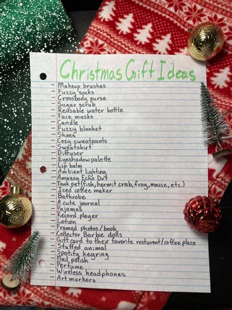 Christmas Gift List for Kids Template