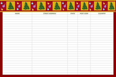 Christmas Gift List Template Google Sheets