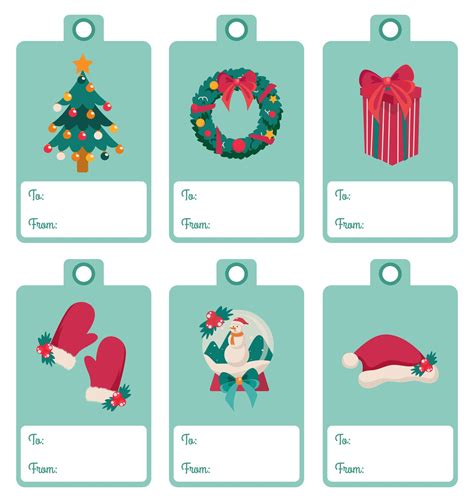 Christmas gift tag templates with different layouts and designs