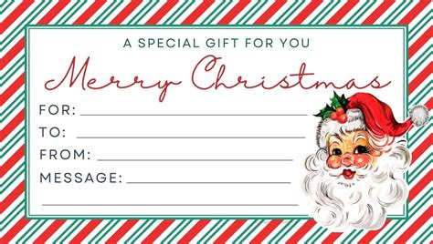 Christmas Gift Certificate Template Example 2