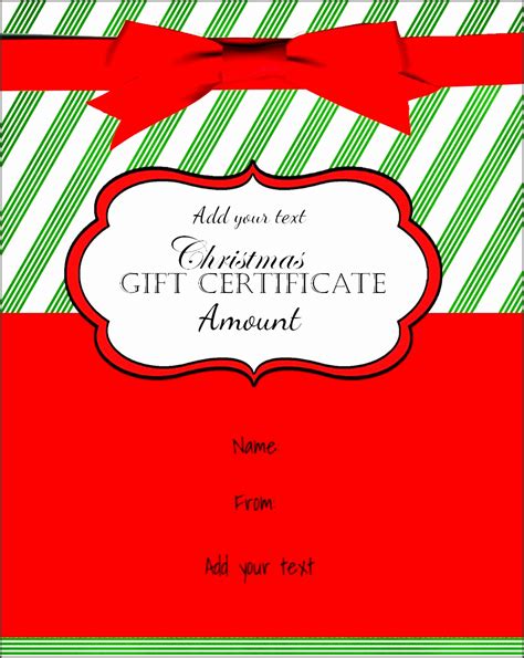 Christmas Gift Certificate Template Example 5