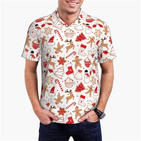 Christmas Golf Shirts with Gingerbread Men