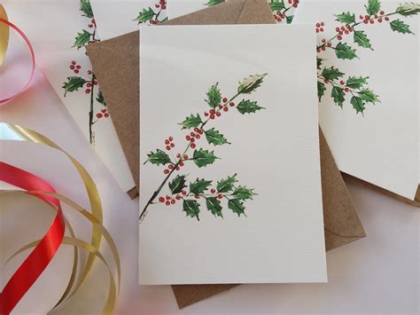 Christmas Holly Leaves for Cards