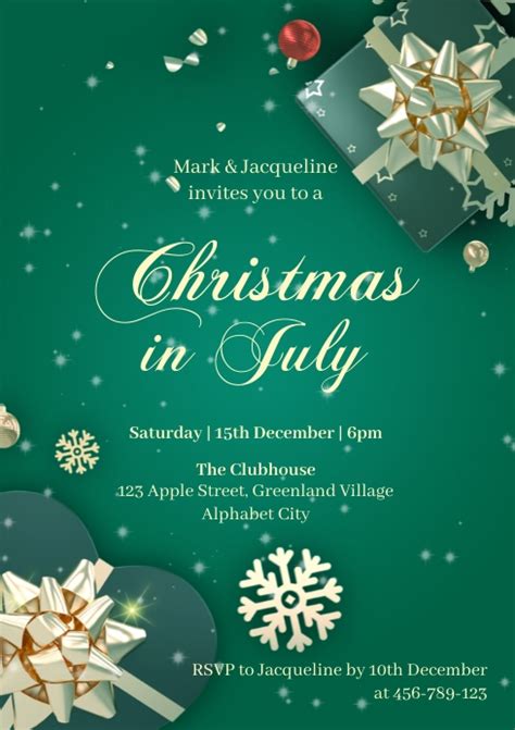 Christmas in July Party Invitation Template 2